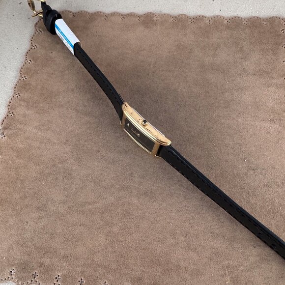 Vintage beautiful rectangular gold-plated quartz Luxury watch by Maurice Locroix - Picture 4 of 11